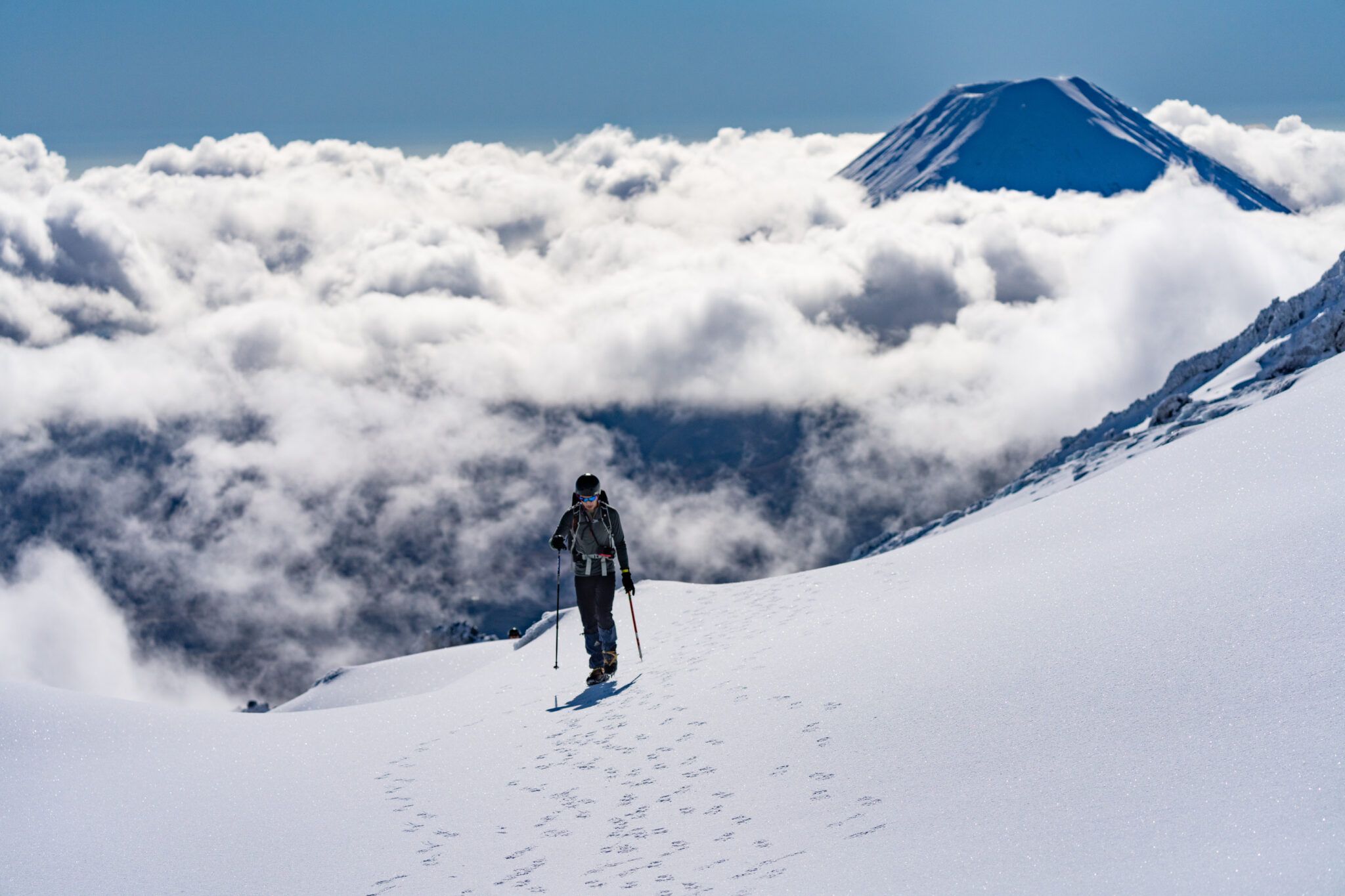 Climbing to the Summit of Mt. Ruapehu, New Zealand